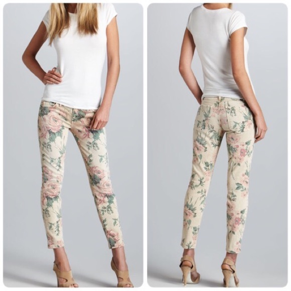 Current Elliott The Stiletto Haystack Floral Pants - Picture 1 of 12